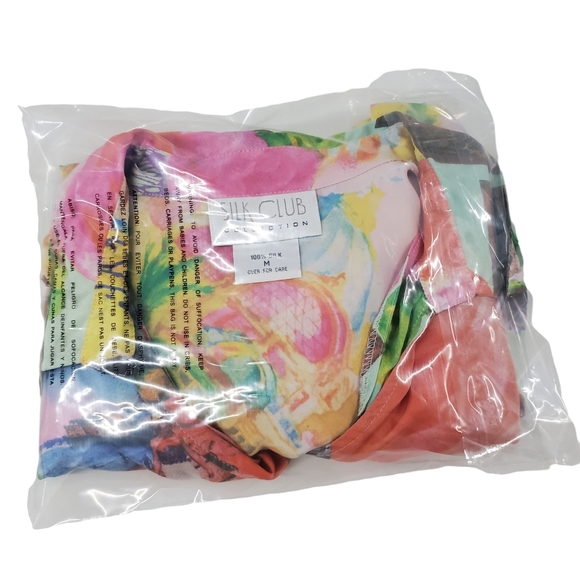 Silk Club Collection Button Down Silk Blouse Women's Size M Medium - Picture 7 of 10